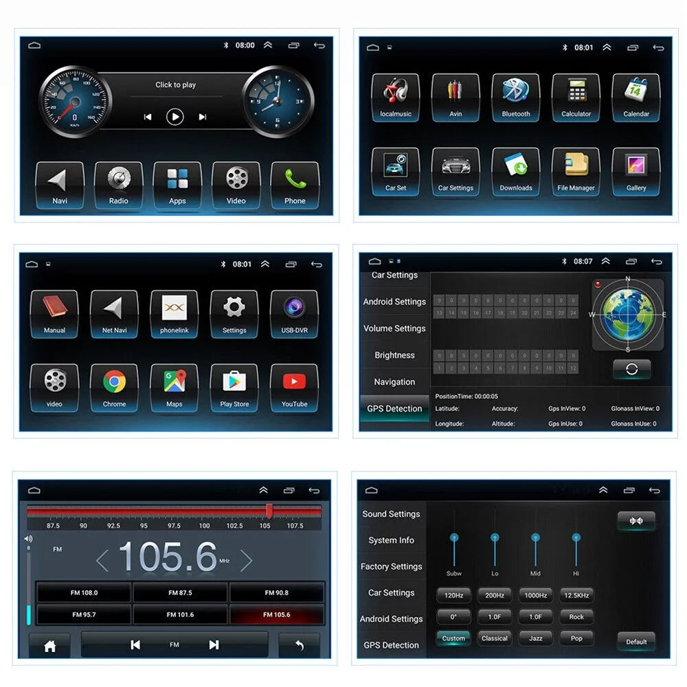 Jahy2Tech 10 Inch On-Board Android 9.1 GPSize Wifi Dual Din Touch Sizecreen Player Navigation