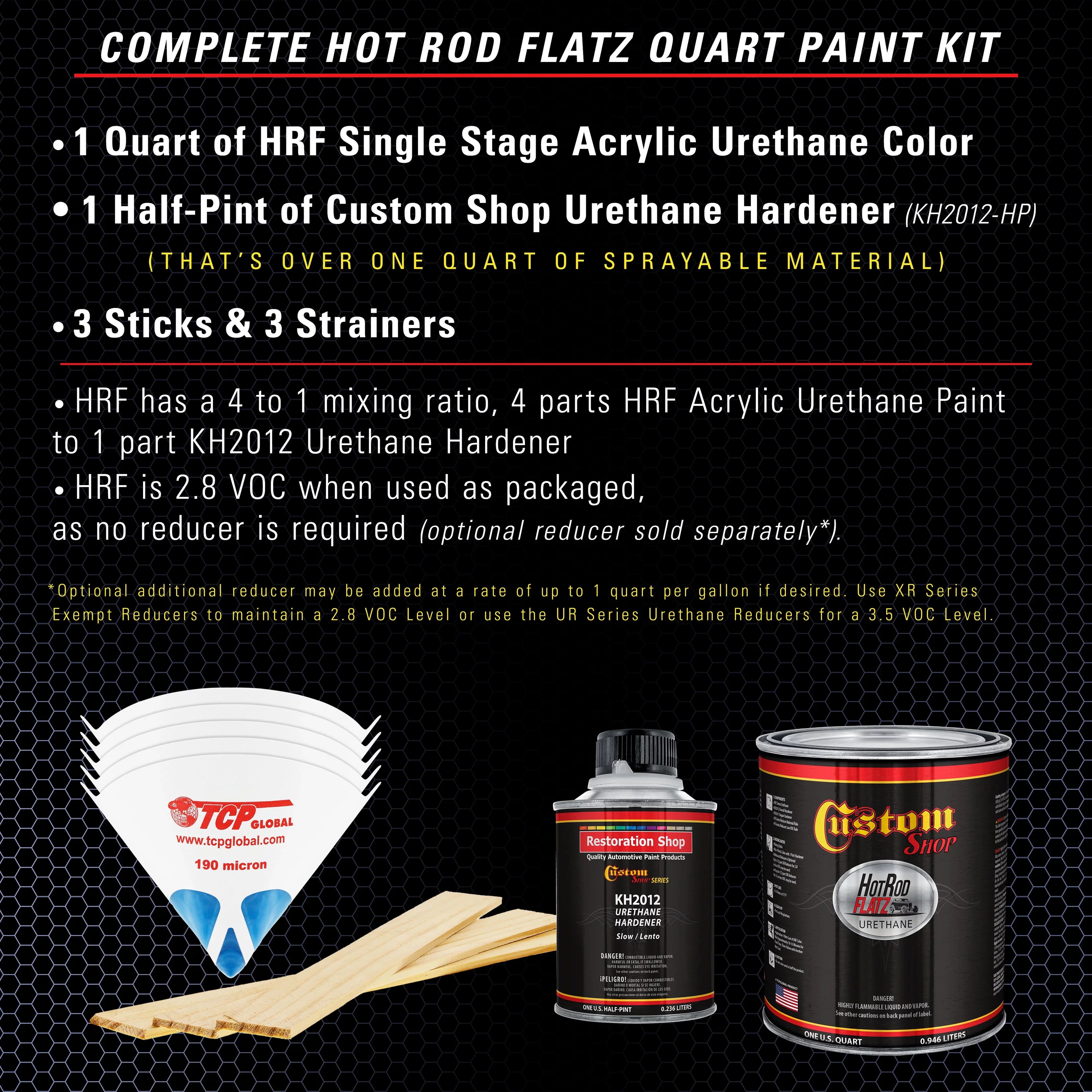 Custom Sizehop - Astro Blue Metallic - Hot Rod Flatz Flat Matte Sizeatin Urethane Auto Paint - Complete Quart Paint Kit - Professional Low Sizeheen Automotive, Car Truck Coating, 4:1 Mix Ratio