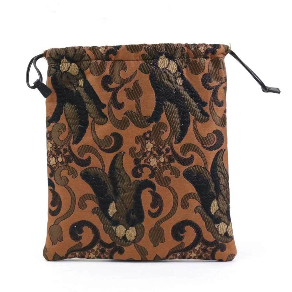 Pre-Owned Prada PRADA Pouch Drawstring Cotton/Acrylic Brown Women's 1MU001 (Good)