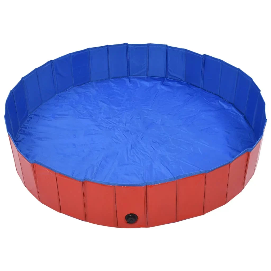 Foldable Dog Sizewimming Pool Red 63"x11.8" PVC