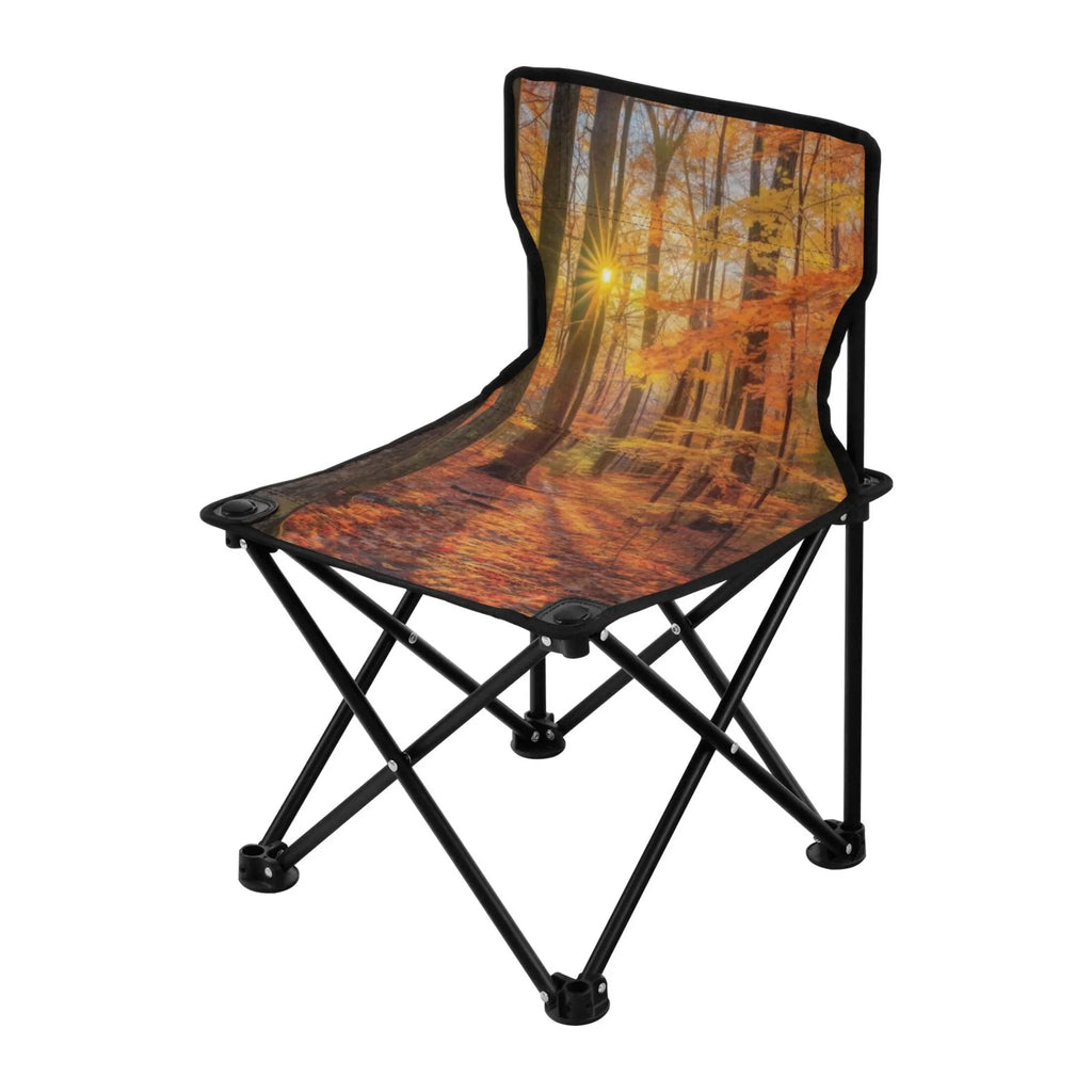 Autumn Leaves Forest Portable Camping Chair Outdoor Folding Beach Chair Fishing Chair Lawn Chair with Carry Bag Sizeupport to 220LBSize