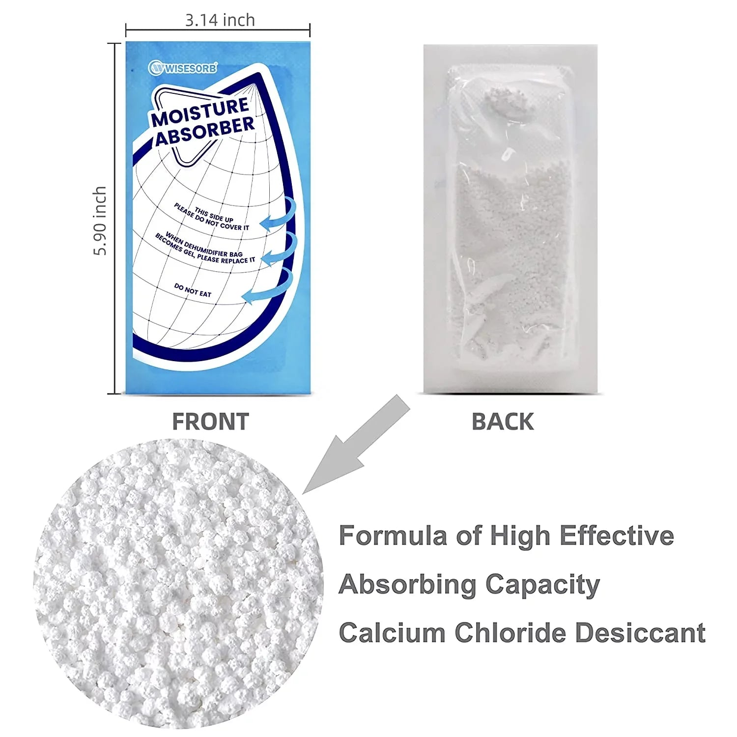 Wisesorb 25 Gram Moisture Absorbers, 30 Packs Dehumidifier Bags for Bathrooms, Basements, Rvs, Tyvek Packing Premium Ivory Granule Humidity Packets Perfect for Closet