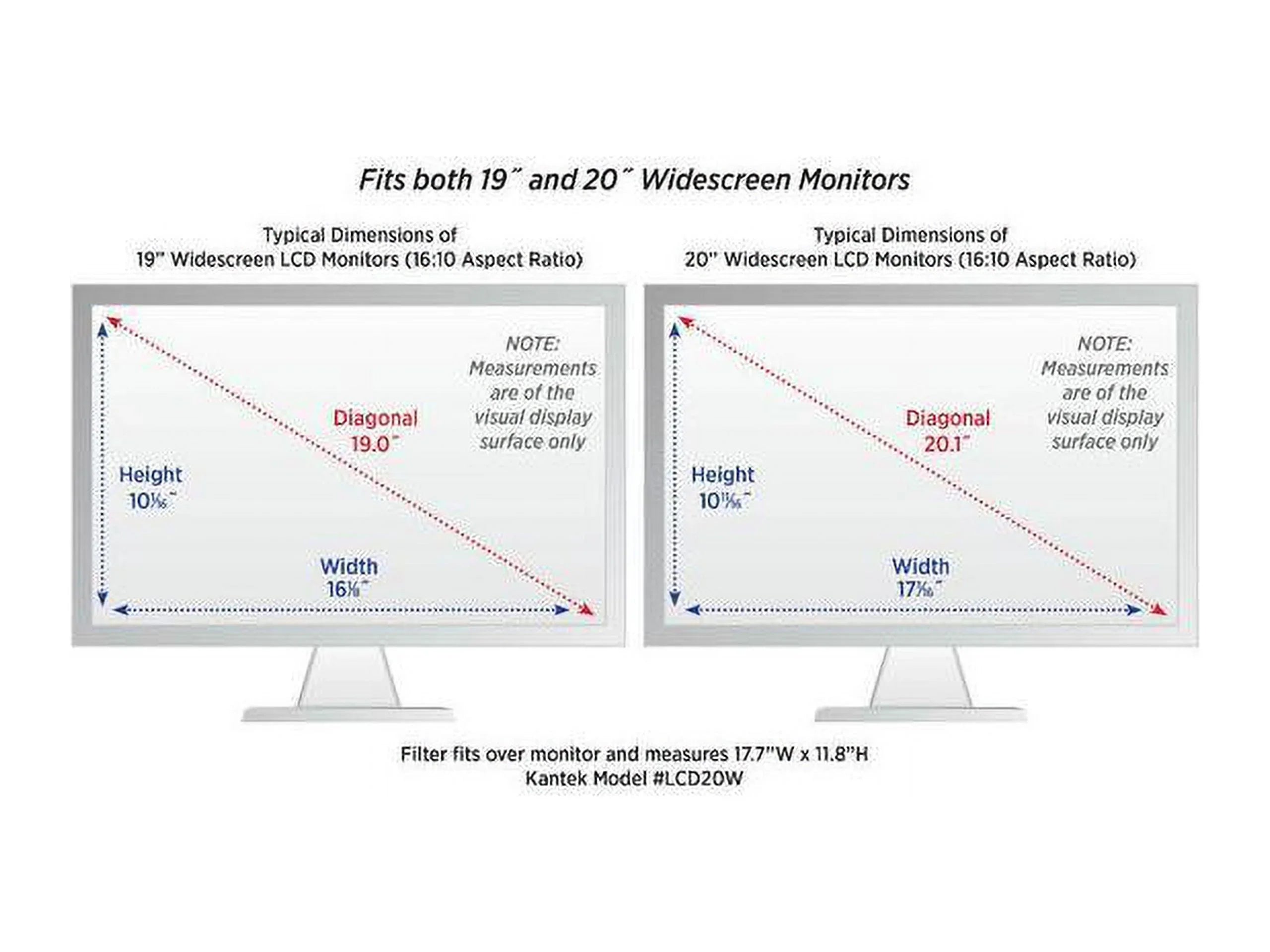 Kantek LCD Protective Filter Sizeilver For 20" Widescreen Monitor - Sizecratch Resistant