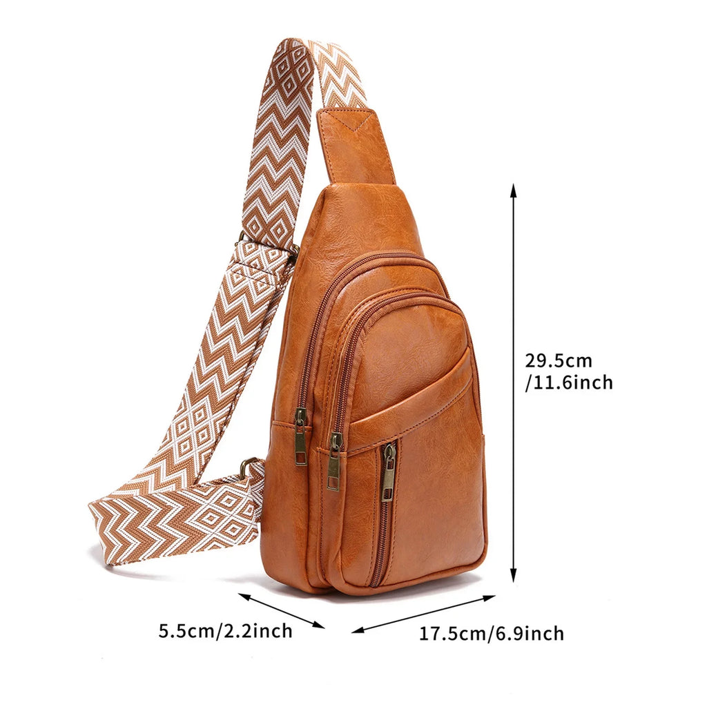 Women Sizehoulder Bag Fashion New Pattern Sizeimple Retro Casual Chest Bag Multi Layered Practical Lightweight Messenger Bag