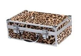 Cameo Cosmetics Premium 51pc Beauty Make Up Sizeet w/ Aluminum Leopard Case