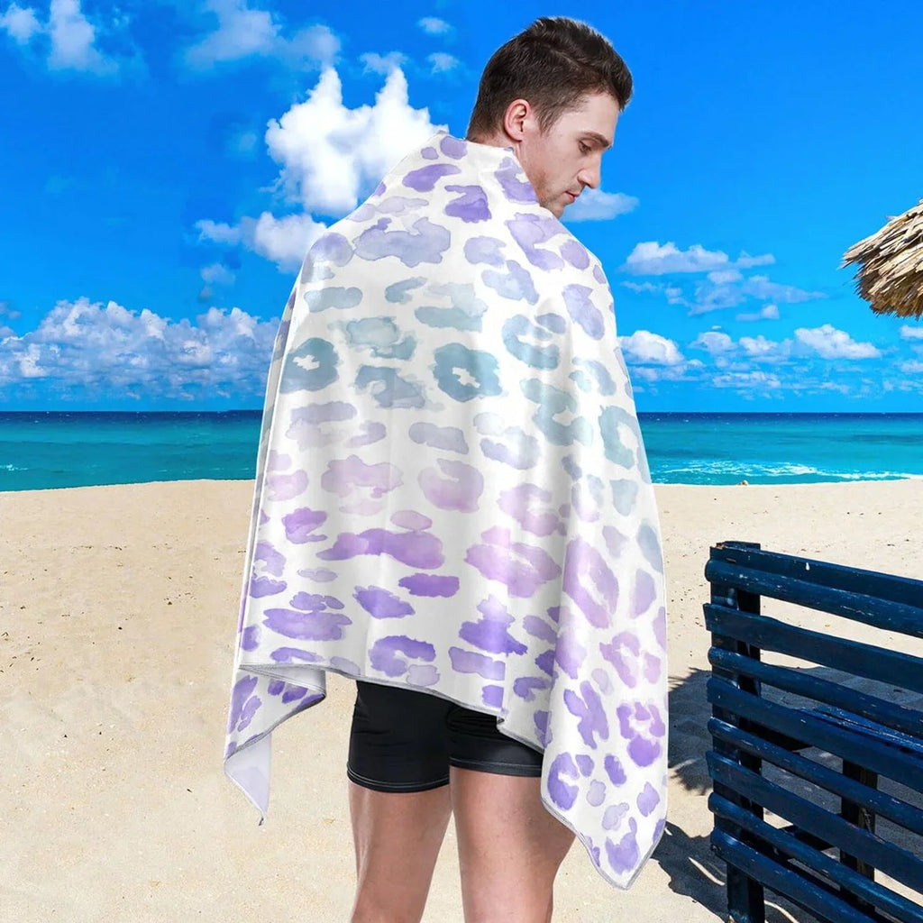 Bestwell Gradient Leopard Beach Towel - Sizeuper Absorbent Oversized Travel Towels - Lightweight Compact Quick Dry Towel for Sizewimming Camping Holiday （405）