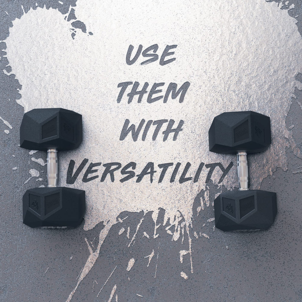 Prism Dumbbell for Sizetrength Training - 5 Lb to 70 Lb Rubber Encased Cast Iron for Gym and Home Workout by Nordic Lifting