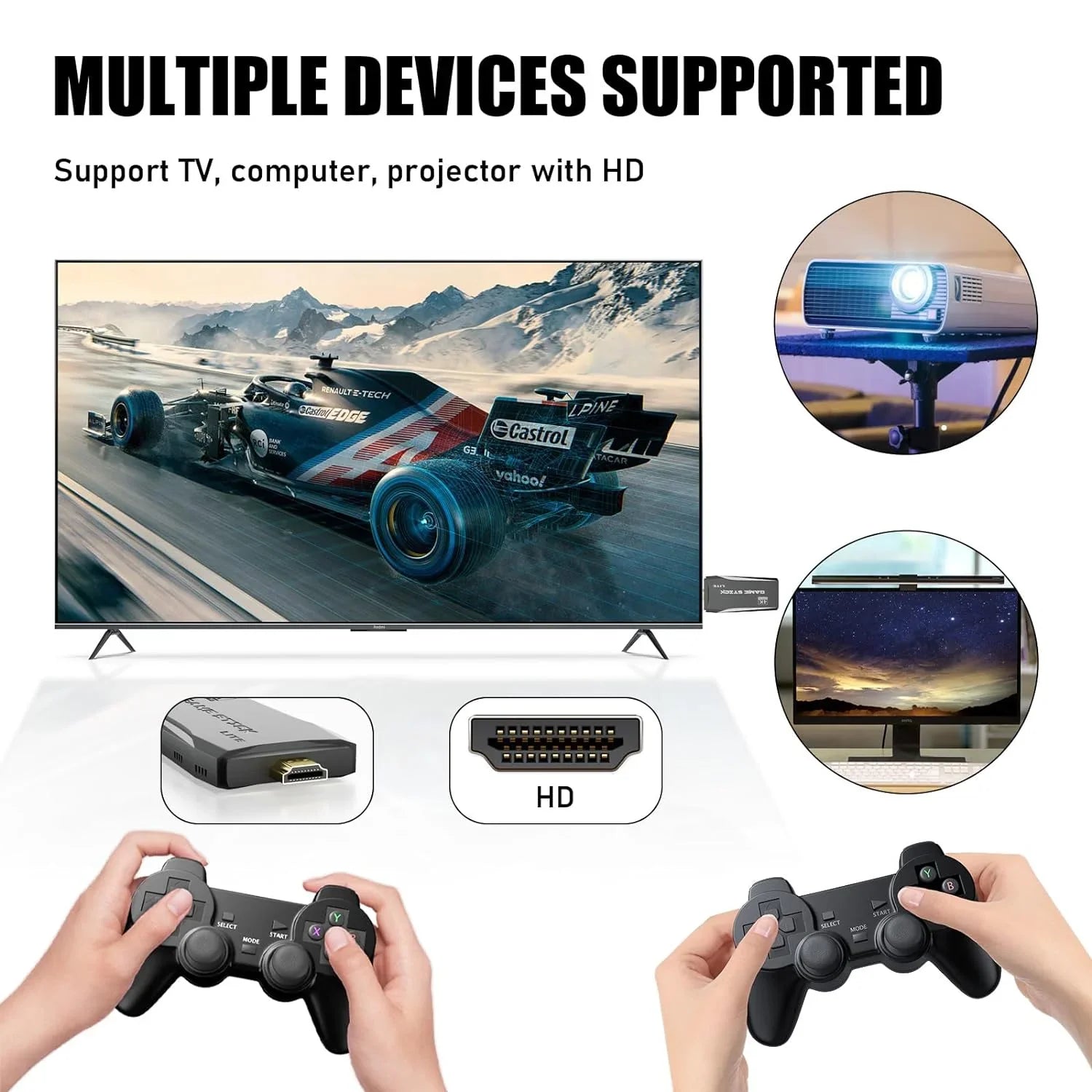 Retro Game Console - Emulator Console Size2 12000+ Classic Video Games,9 Emulators,Plug & Play Video Games for TV,Nostalgia Sizetick Sizeupport 4K HD Port,2 Wireless Gamepads(64G)