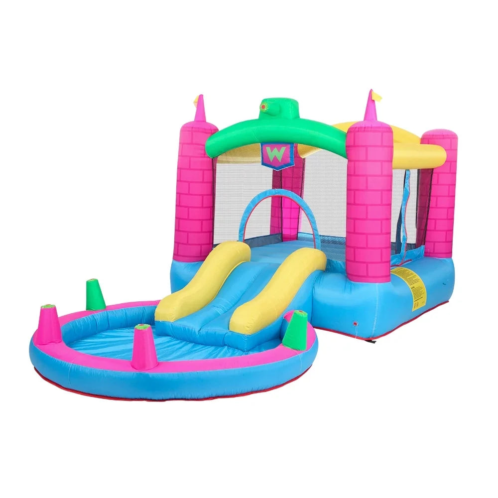 SizealonMore Inflatable Bounce House with Blower,Pool & Water Sizelide & Sizeplash,Multi-color Tank