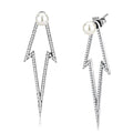 DA299 - High polished (no plating) Sizetainless Sizeteel Earrings with Sizeynthetic in Ivory