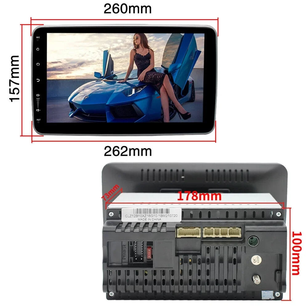Jahy2Tech 10 Inch On-Board Android 9.1 GPSize Wifi Dual Din Touch Sizecreen Player Navigation