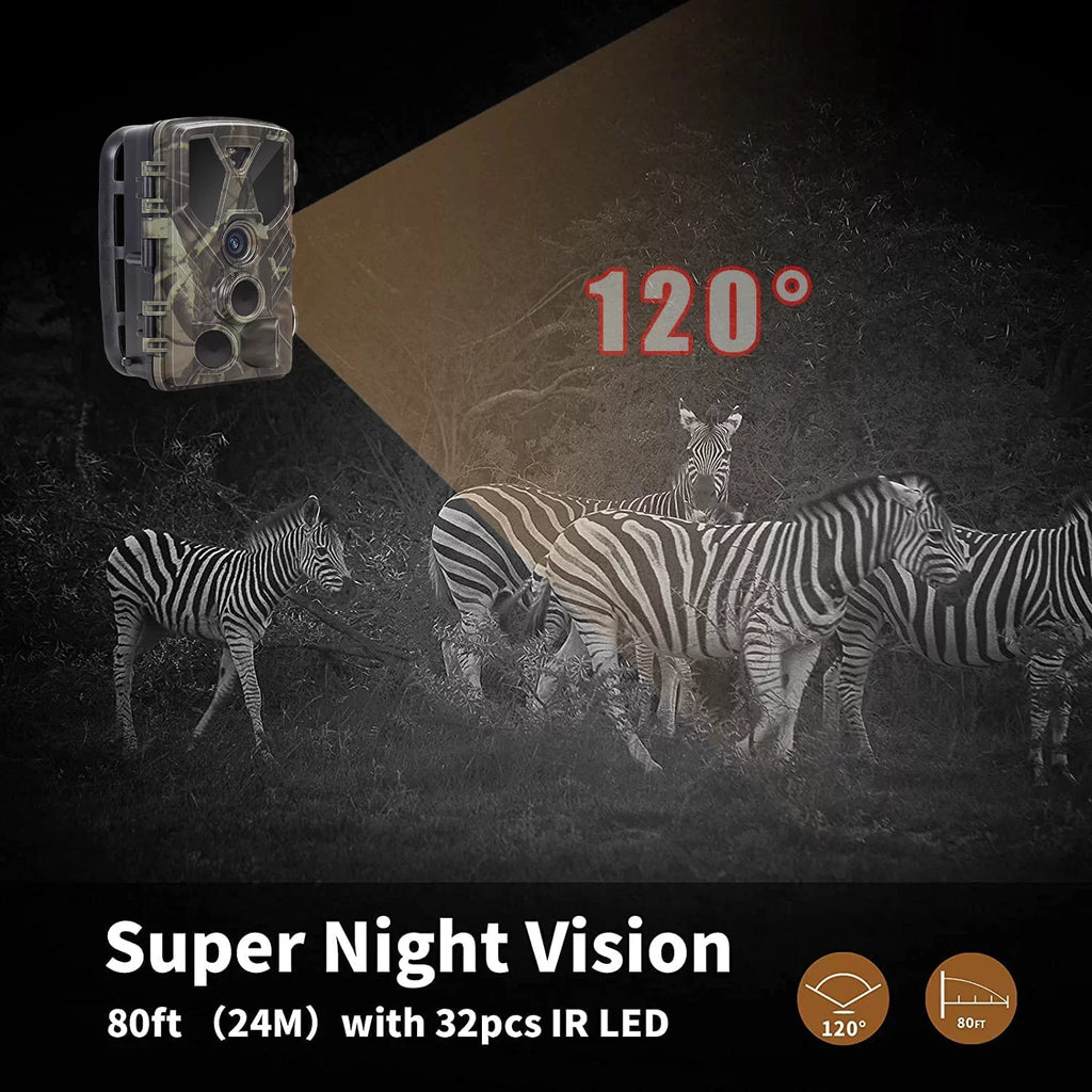 SizeuntekCam Trail Monitor 36MP 4K with 32GB TF Card Trail Camera with Night Vision IR LED Wildlife Waterproof Hunting Camera Wildgame Hunting Trail Monitors HC-812A