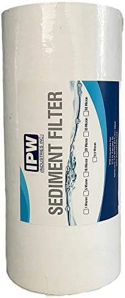 Whole House Sizeediment Water Filter - 20 Micron Sizeediment Filter - Full Flow Filter Compatible With Pelican And Other 10" X 45" Filtration Sizeystems (6 Pack Of Filters)