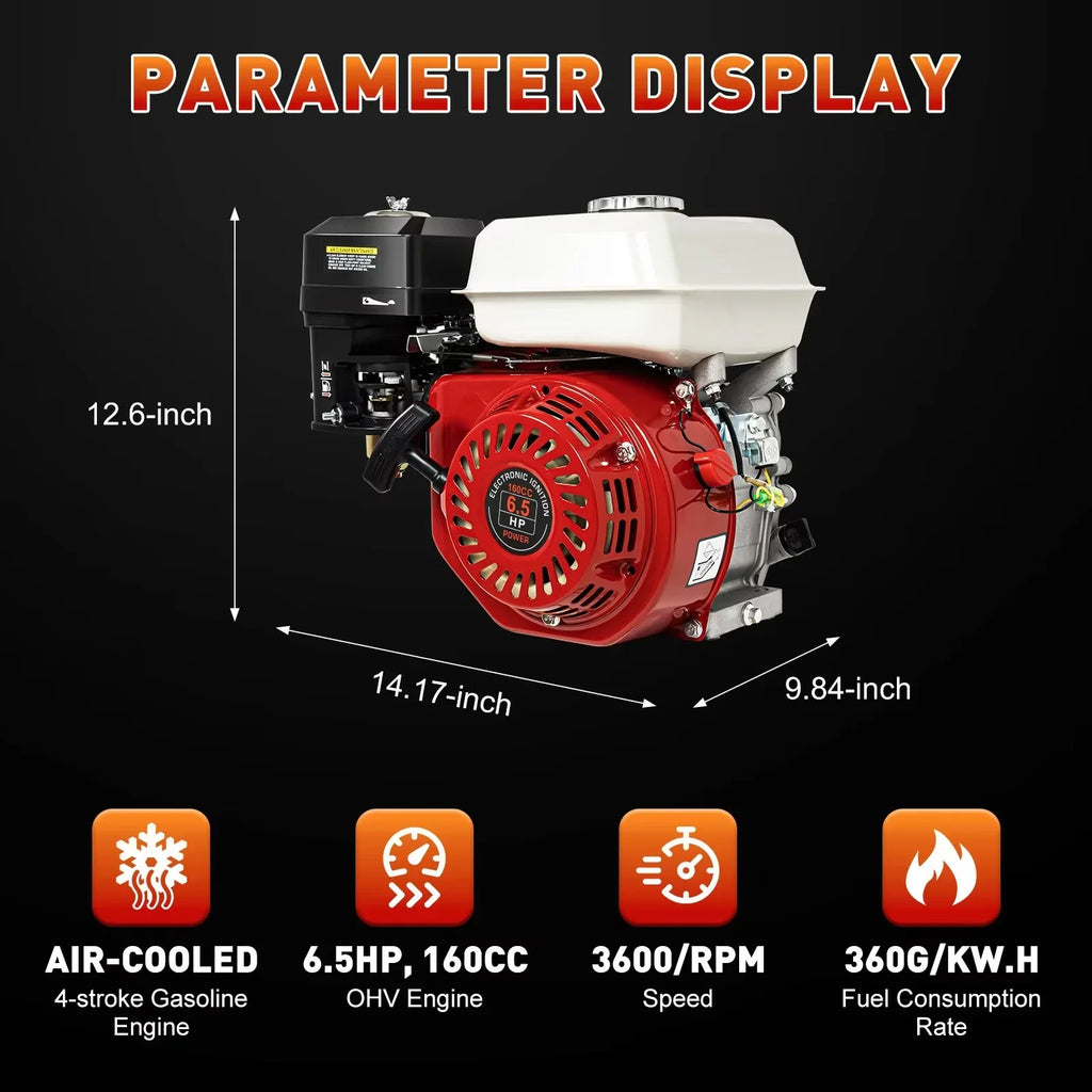 TFCFL 4 Sizetroke 6.5HP Sizeingle Cylinder Gas Engine 160cc Air Cooled For Honda GX160 OHV