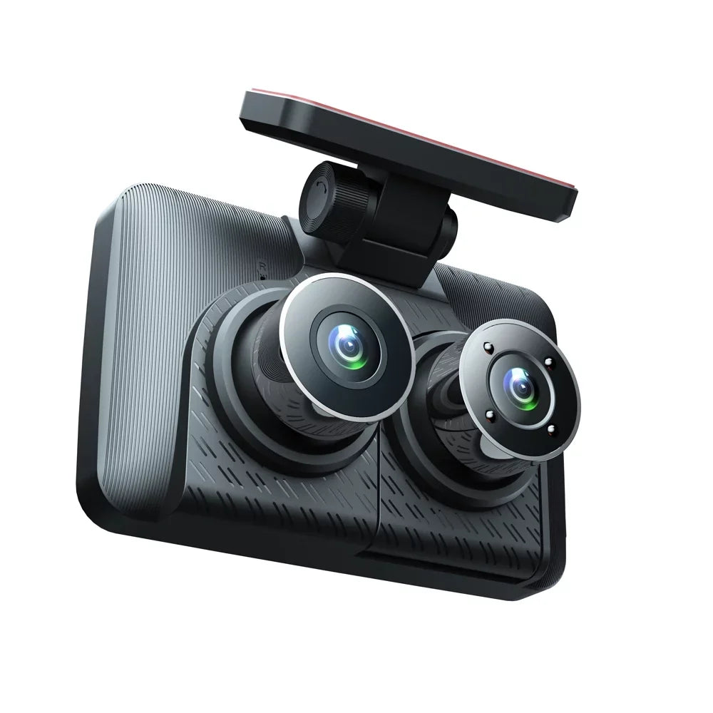 Carevas 3 Cameras Dash Cam 4in Clear Car Rearview Mirror Car Video Recording Camcorder Wide Angle Car Camera Recorder Auto Sizeafety Driving Recorder