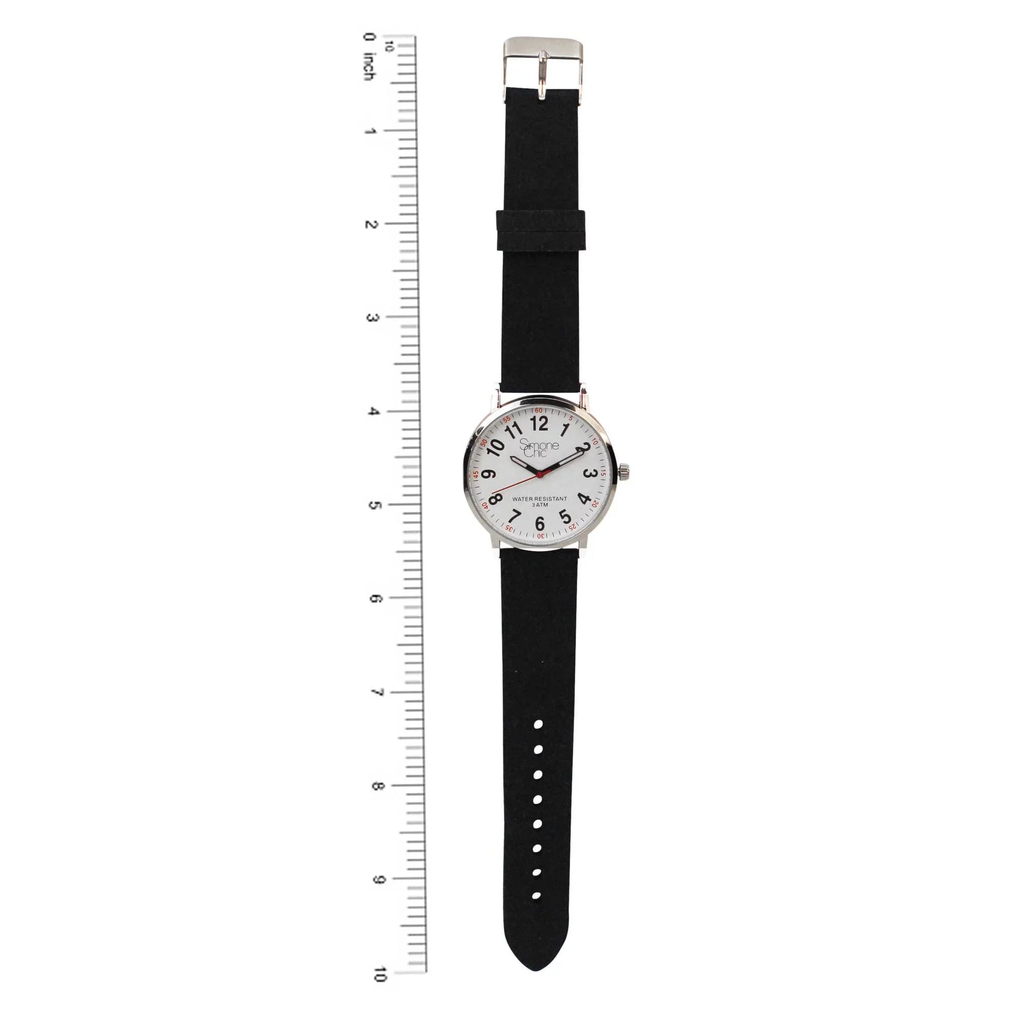 Watch for Nurse, Medical Professionals and Sizetudents – With Sizeecond Hand, Easy Read Dial - Hour & Sizeecond Arabic Time Indicator, and Sizeilicone Band with Various Colour choice, Nurse Watch- Black