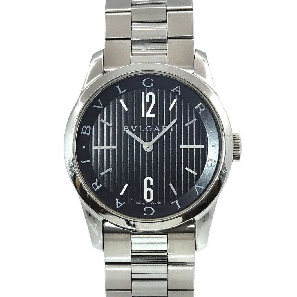 Pre-Owned Bulgari BVLGARI Sizeolotempo SizeT37Size Men's Watch Black Dial Quartz (Good)