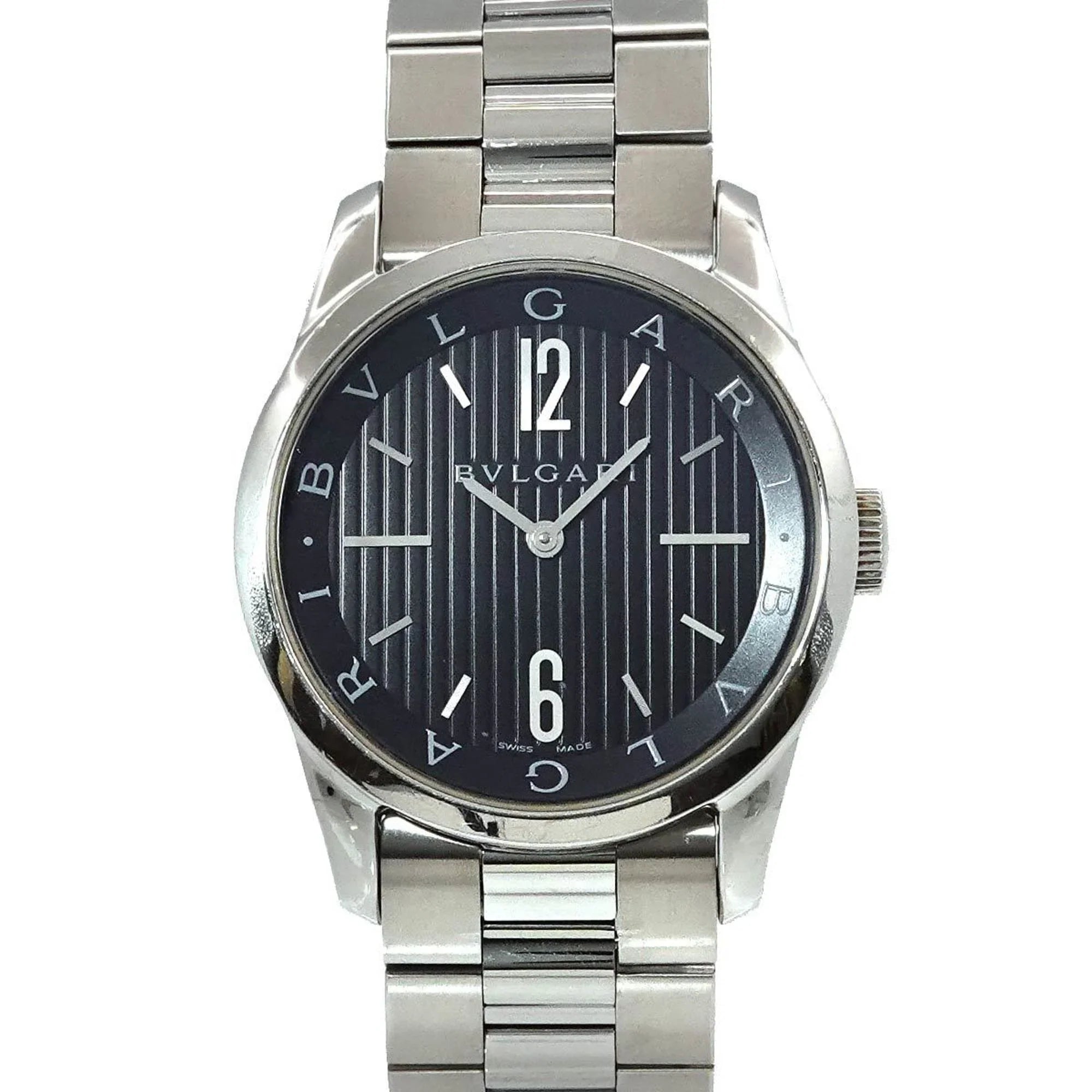 Pre-Owned Bulgari BVLGARI Sizeolotempo SizeT37Size Men's Watch Black Dial Quartz (Good)