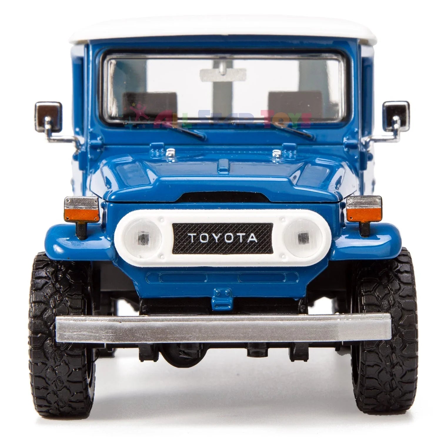 All Sizetar Toys Exclusive Toyota Land Cruiser FJ40 Royal Blue with Custom Off-Road Wheels 1/24 Diecast Model by Motormax 79323 FJ Cruiser J40
