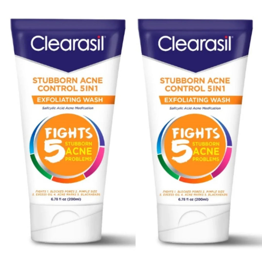 clearasil ultra 5in1 exfoliating wash, 6.78 oz. (pack of 2)