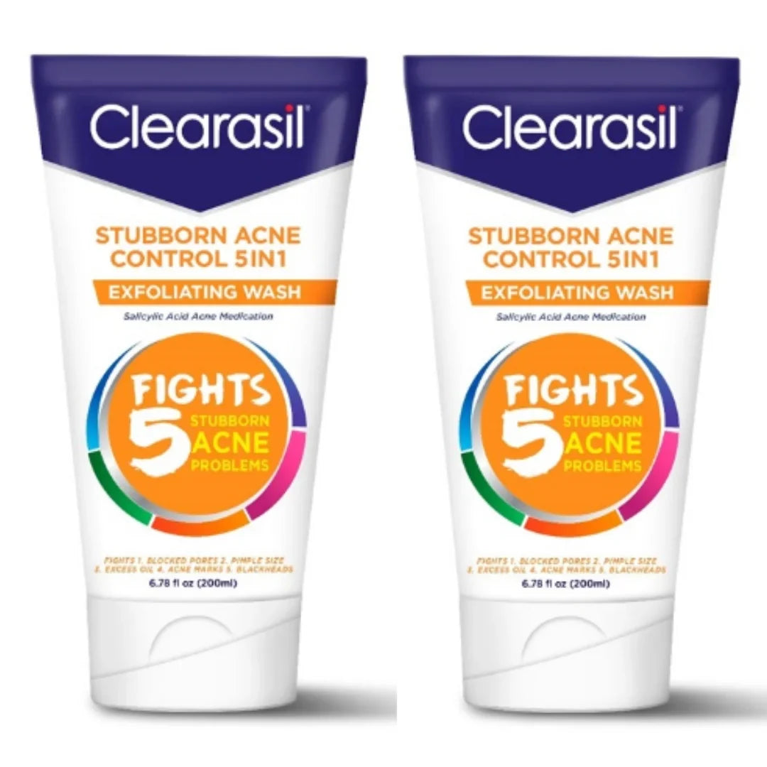 clearasil ultra 5in1 exfoliating wash, 6.78 oz. (pack of 2)
