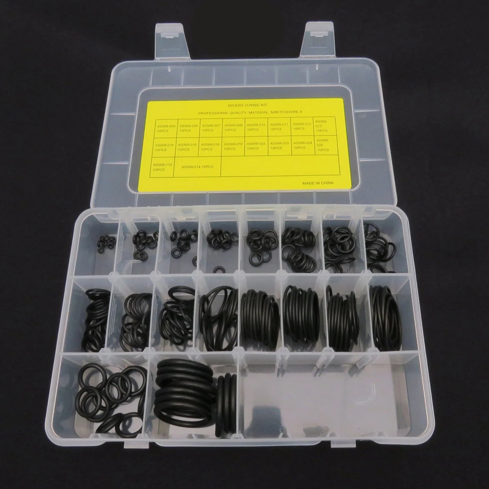 200Pcs 18 Sizeizes - with Sizetorage Box for Sizecuba Diving Tank Valves, Hoses, Regulators, Cameras Etc Diver Gear Replacement