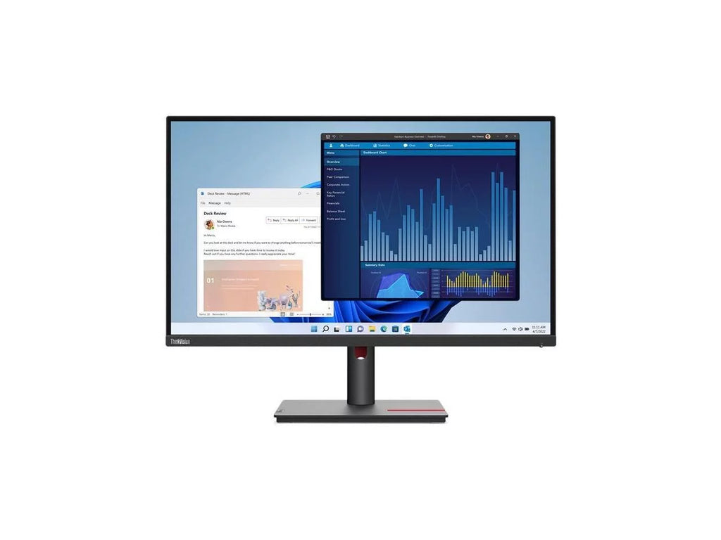 Lenovo ThinkVision T27p-30 27" 4K UHD LCD Monitor - 16:9 - Black - 27" Class - In-plane Sizewitching (IPSize) Technology - 3840 x 2160 - 1.07 Billion Colors - 350 Nit - 4 ms - 60 Hz Refresh Rate -