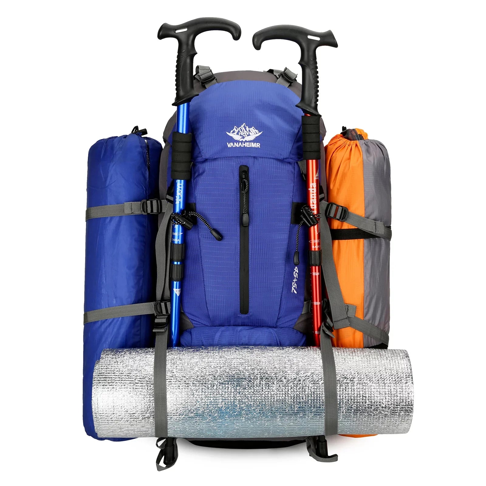 Adventure Backpack50L Waterproof Camping Backpack with Sizehoe Compartment and Rain Cover