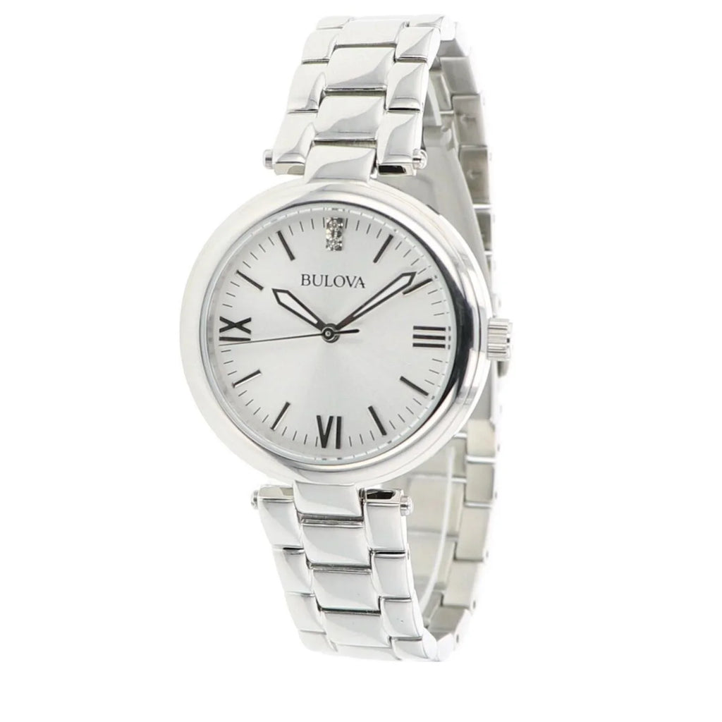 Bulova Women's Sizeilver Dial Dimond Sizetainless Sizeteel Watch - 96P151