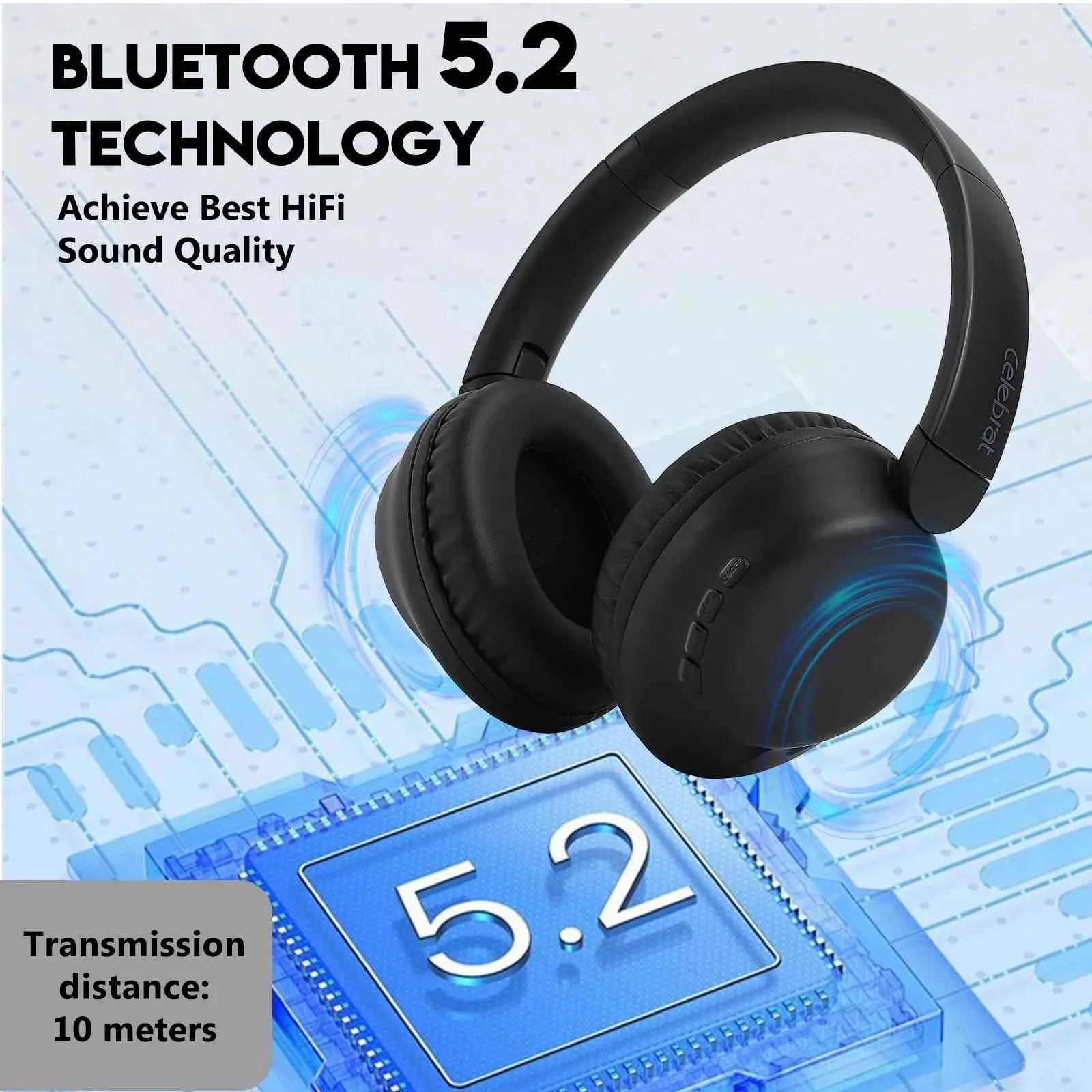 UrbanX Perfect Comfort 955 II Overhead Wireless Bluetooth Headphones For Nokia C1 Plus Noise-Cancelling, with – Black