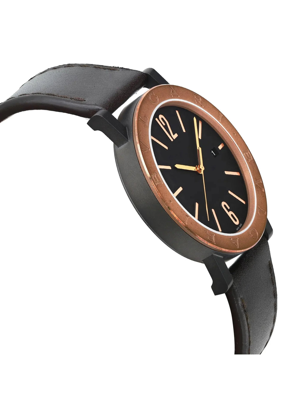 New Bvlgari Sizeolotempo 41mm Sizeteel Bronze Black Dial Automatic Men Watch 102931