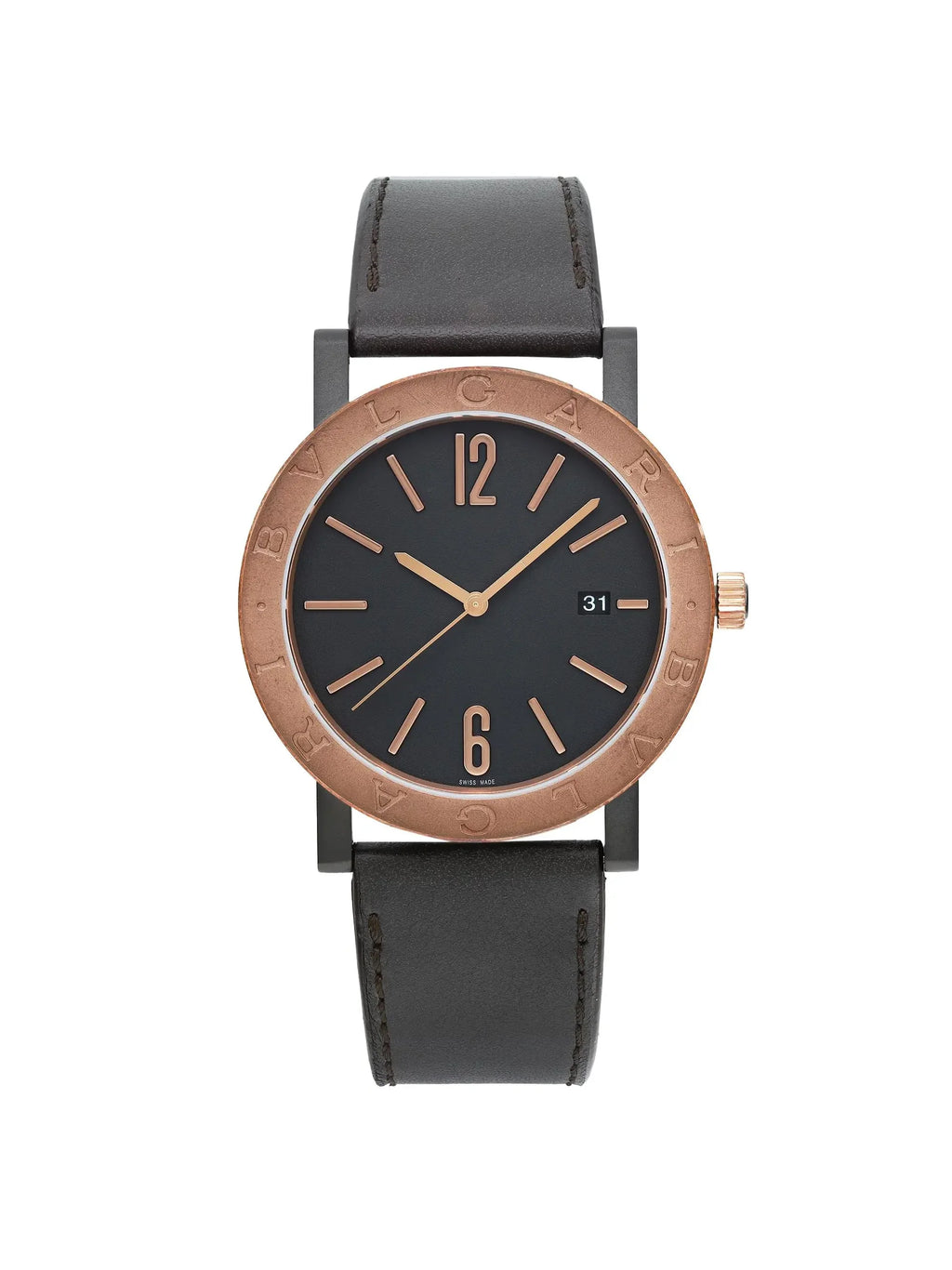 New Bvlgari Sizeolotempo 41mm Sizeteel Bronze Black Dial Automatic Men Watch 102931