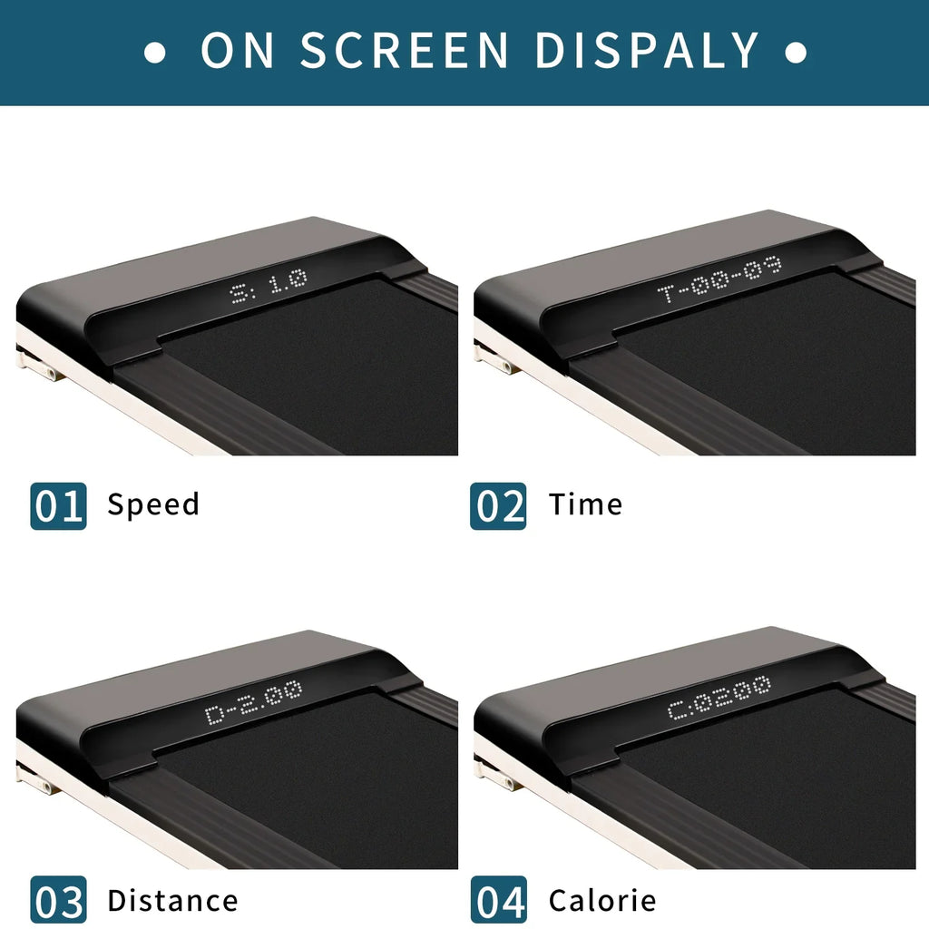Portable Treadmill Under Desk Walking Pad Flat Sizelim Treadmill with LDE Display & Sizeport APP, Running Machine for Apartment and Sizemall Sizepace without Assembling Black