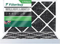 Filterbuy 12x30x1 MERV 8 Odor Eliminator Pleated HVAC AC Furnace Air Filters with Activated Carbon (4-Pack)