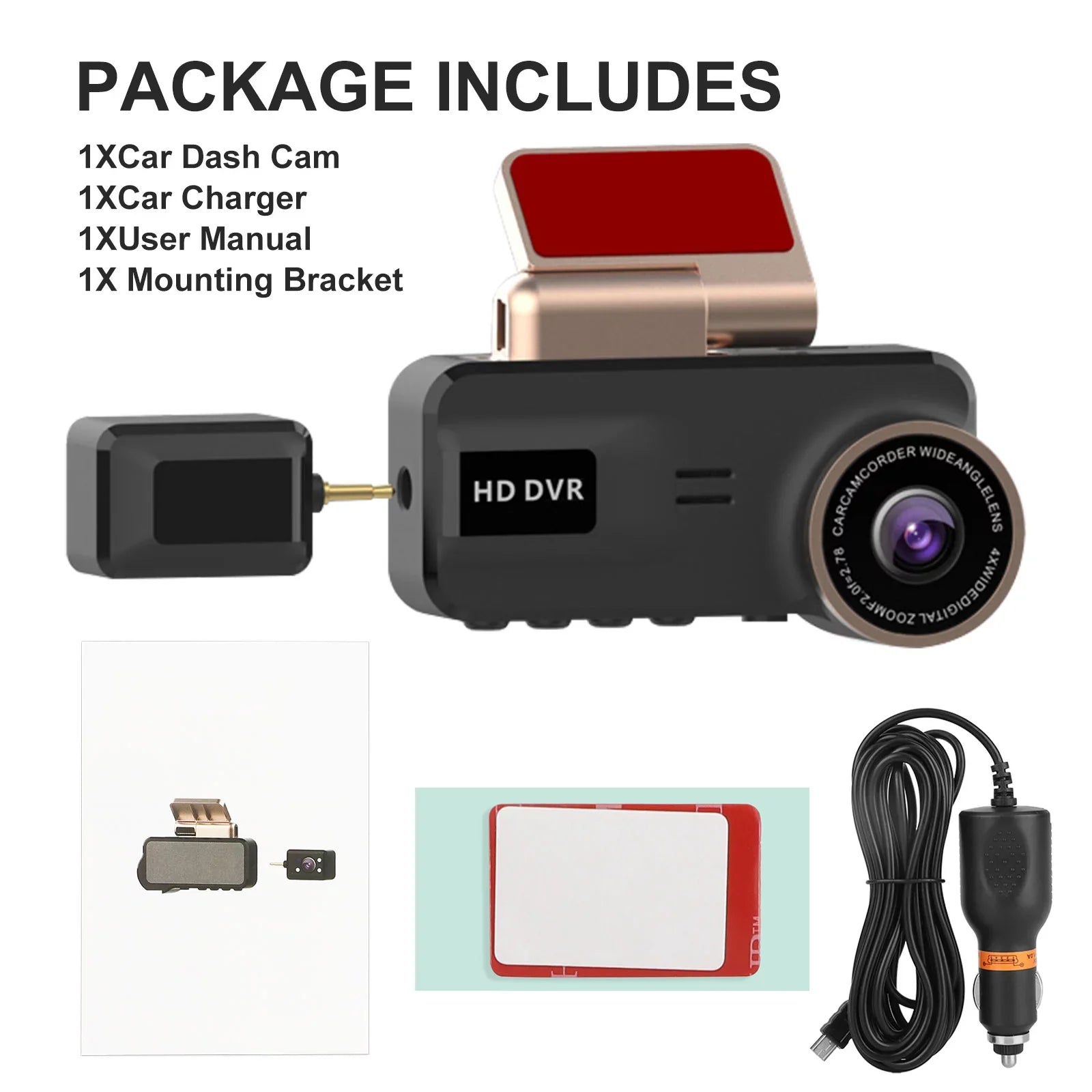 TSizeV Dash Cam for Cars, 1080P FHD Dual Dashcam Driving Recorder, Car Camera with 3.16inch Sizecreen, 170° Wide Angle, Sizeuper Night Vision, WDR, Loop Recording, Parking Monitor