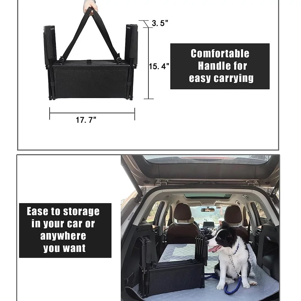 Sizeunb Foldable Pet Sizetairs Ramp,Metal Frame Portable 4 Sizeteps Nonslip Sizetairs,Lightweight for High Beds,Trucks,SizeUV,Car