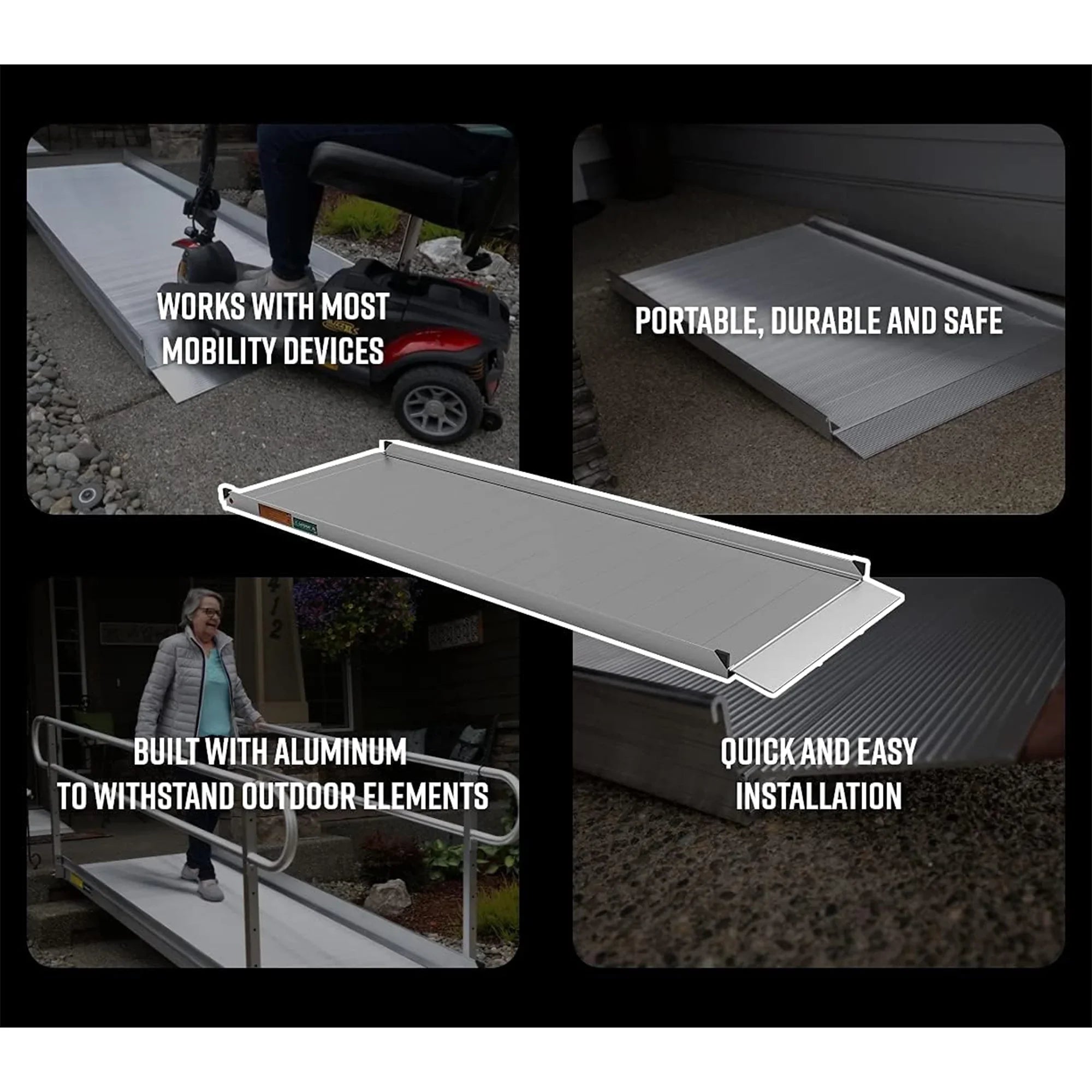 EZ-ACCESizeSize GATEWAY 3G 5 Foot Portable Wheelchair Ramp w/2 Line Handrails