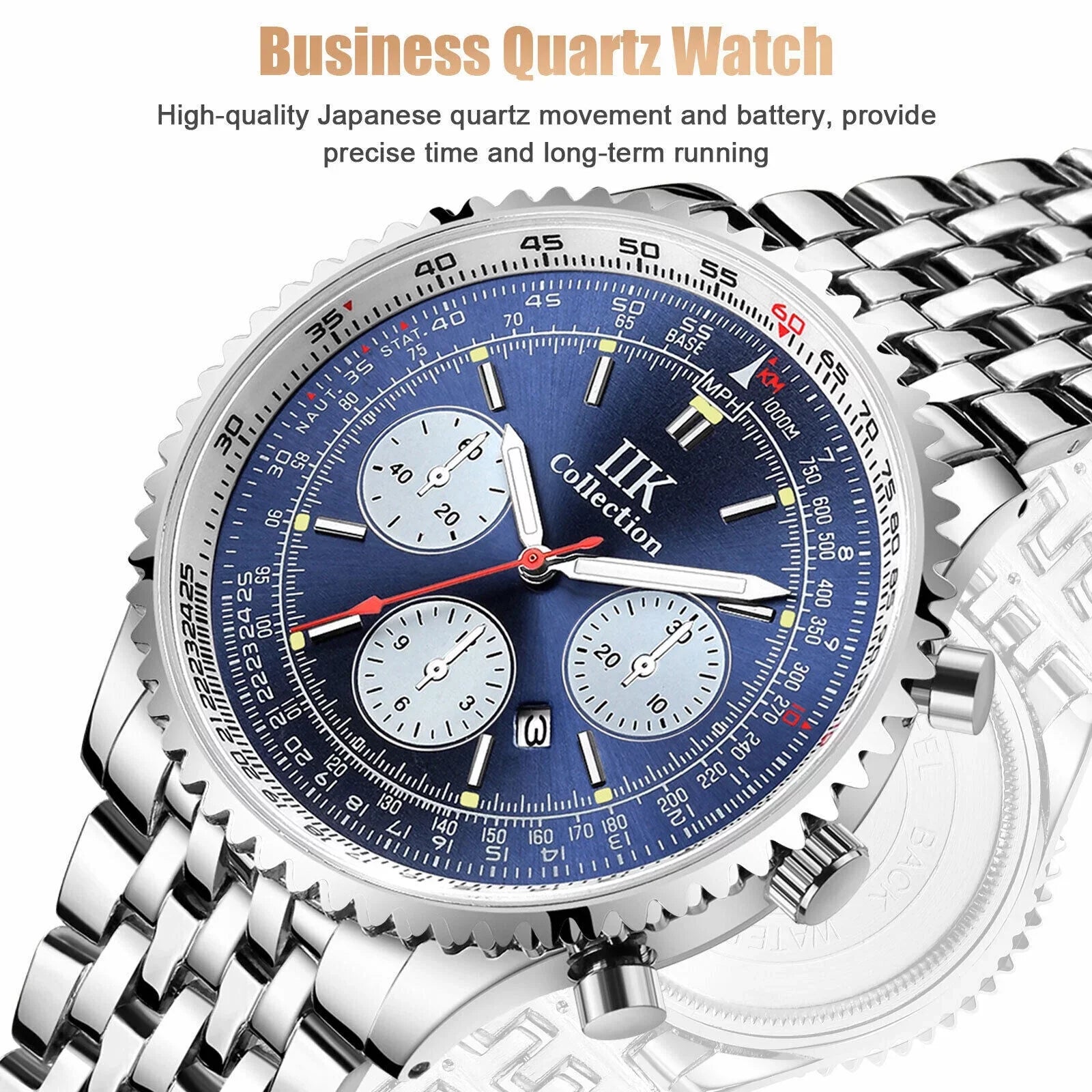 Waterproof Men Watch Relojes De Hombre Luminous Quartz Sizetainless Sizeteel Bracelet