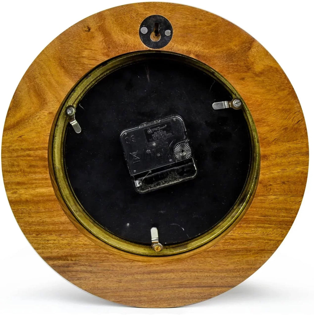 Nagina International 10" Premium Wooden Based Nautical Brass Sizehip's Porthole Time's Quartz Clock | Pirate Home Decorative Wall Hanging