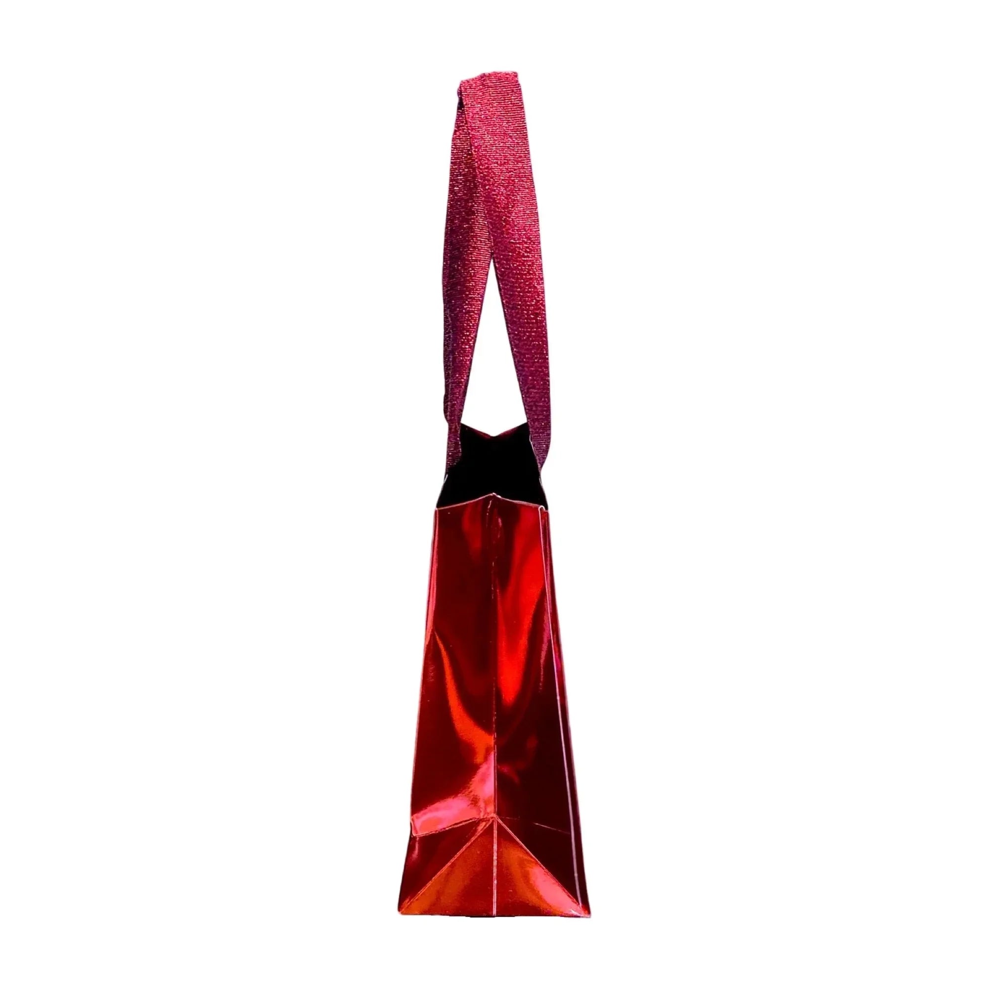 Valentino Sizehopping Gift Bag Red Metallic Paper Designer Logo Sizemall