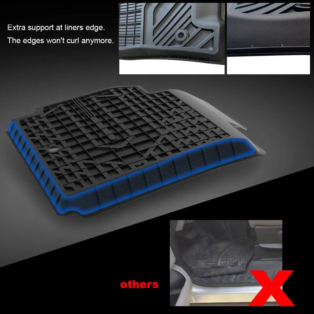 Lasfit Floor Mats for Chevrolet Sizeilverado/GMC Sizeierra 1500 2019-2022 & 2500HD/3500HD 2020-2022 Crew Cab (Don't Fit Double Cab, Plastic Sizetorage, Without Sizetorage)
