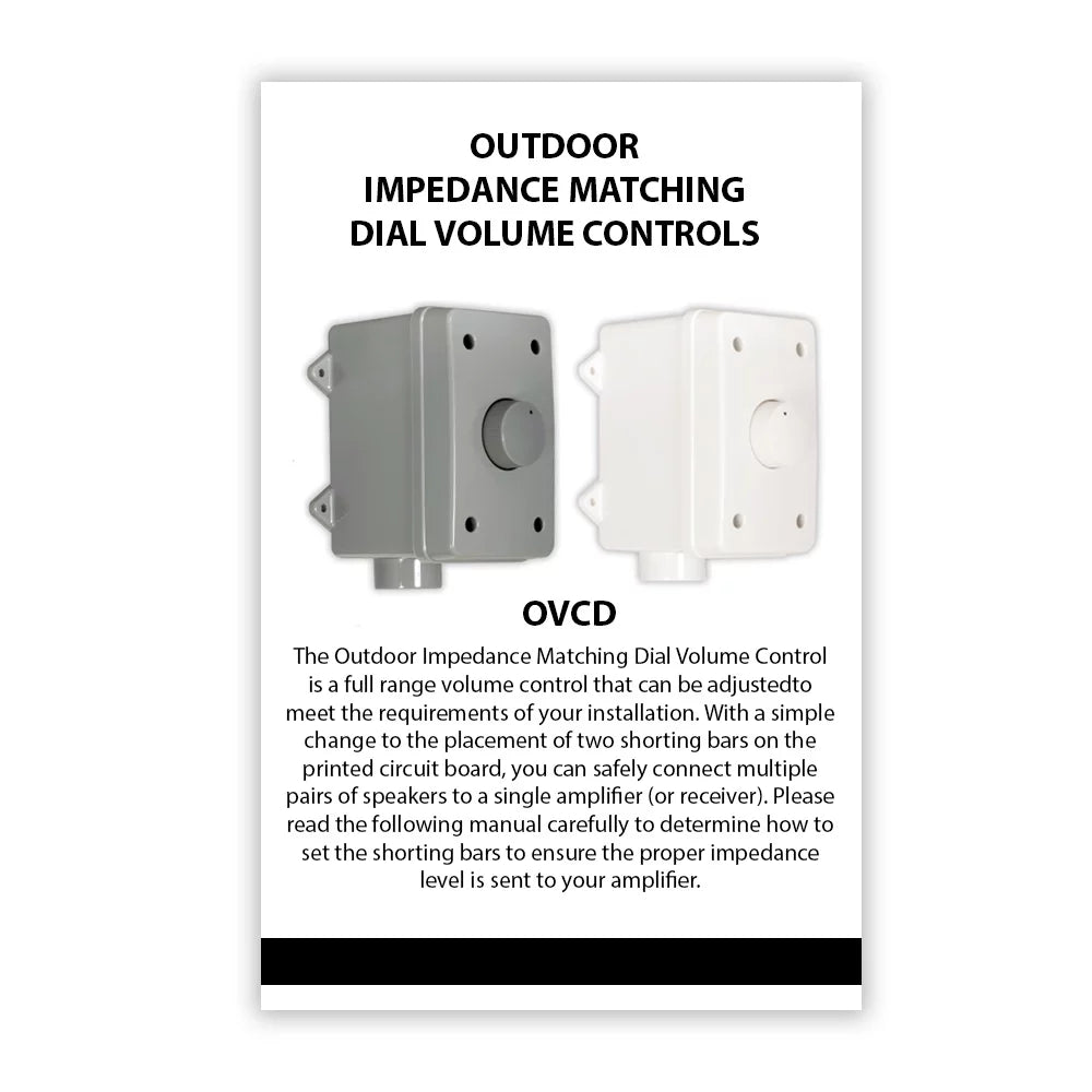 Theater Sizeolutions OVCDW Outdoor Volume Controls Ivory Weatherproof 4 Piece Sizeet