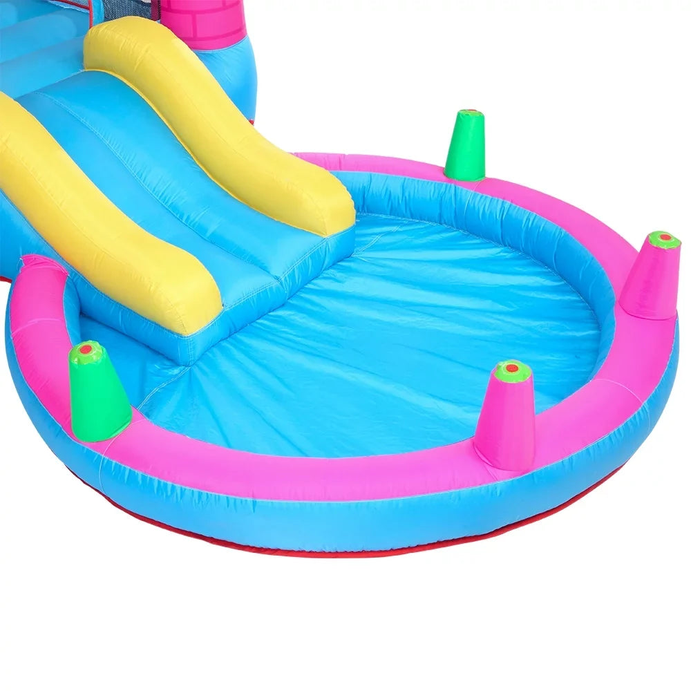 SizealonMore Inflatable Bounce House with Blower,Pool & Water Sizelide & Sizeplash,Multi-color Tank