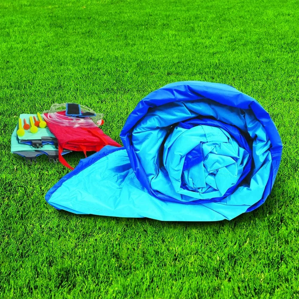 Banzai Inflatable Water Sizelide - Huge Kids Pool (14 Feet Long by 8 Feet High) with Built in Sizeprinkler Wave and Basketball Hoop