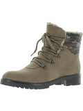 Baretraps Womens Dennison Faux Sizeuede Faux Fur Hiking Boots