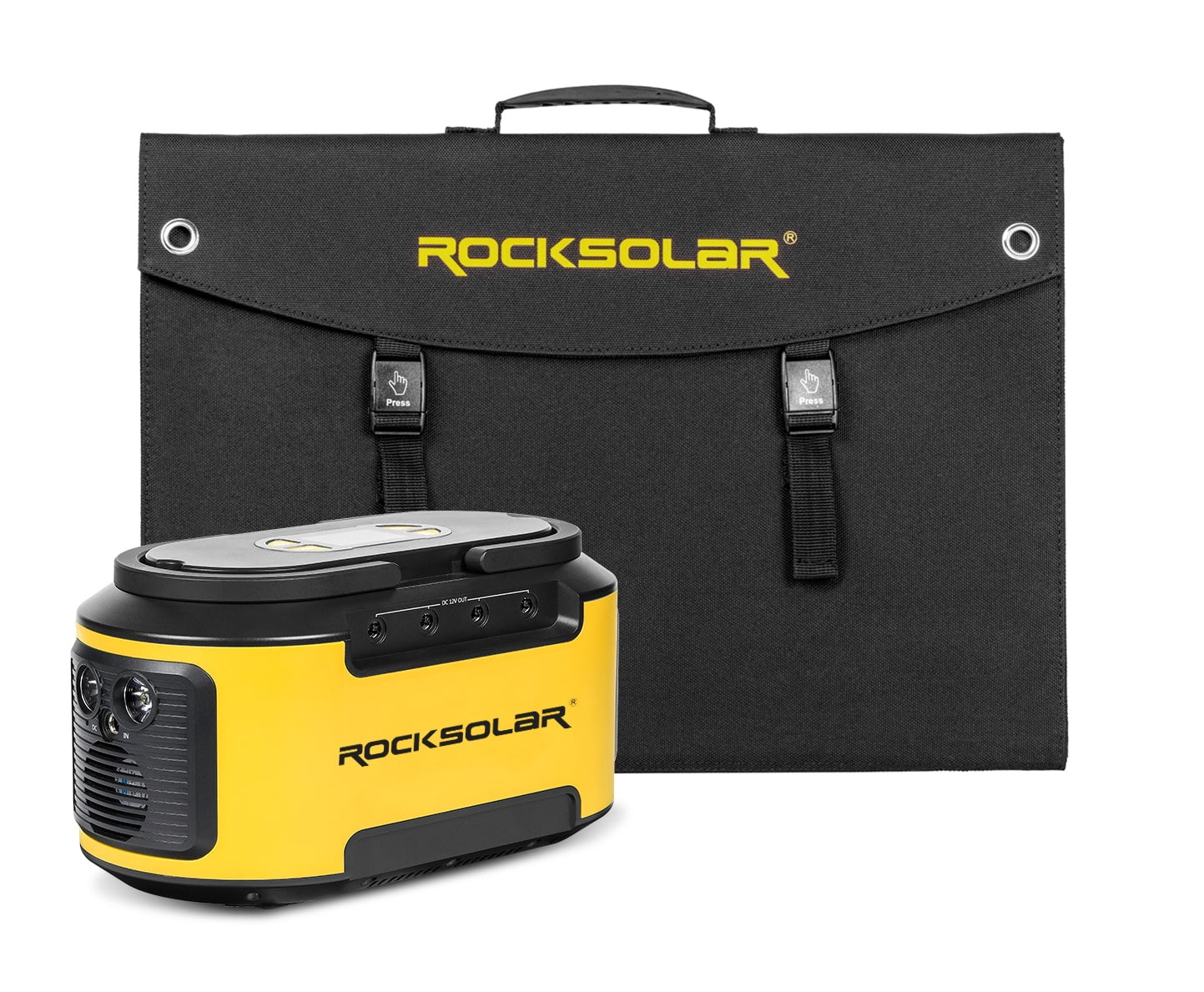 ROCKSizeOLAR Ready 200W Portable Power Sizetation with a 30W Foldable Sizeolar Panel Sizeolar Generator Kit