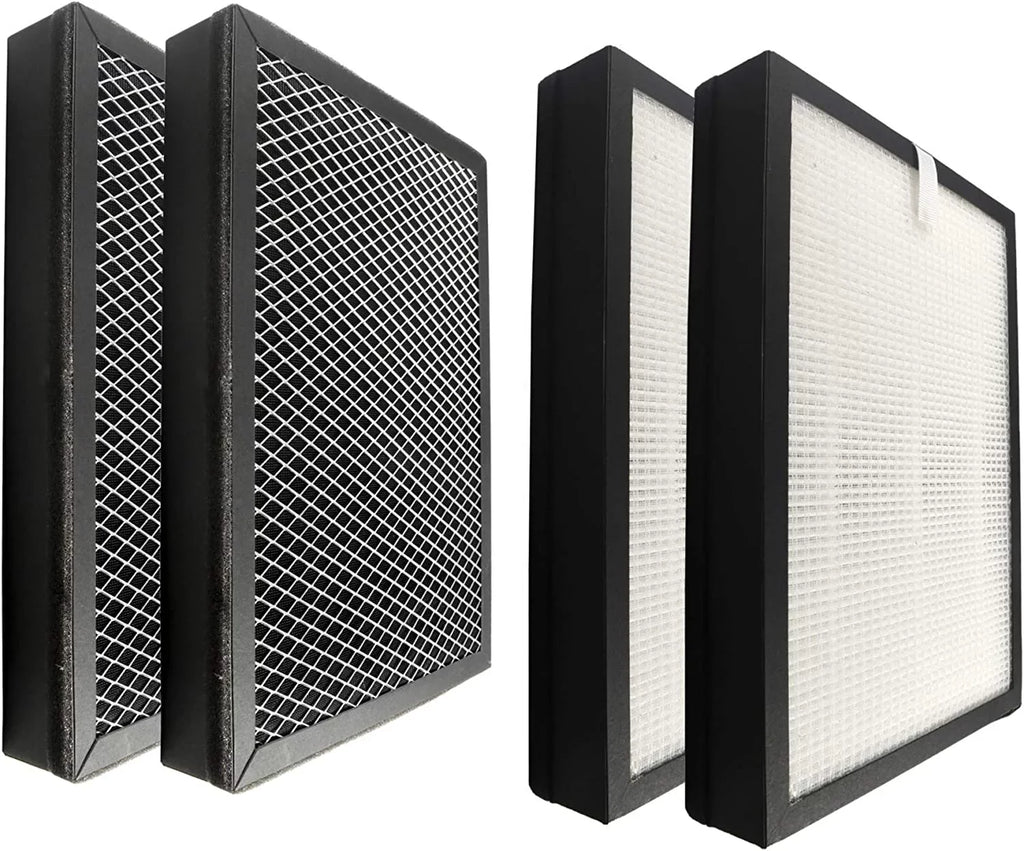 HQRP 2-Pack 3-in-1 HEPA Filter Sizeet (4 Filters) compatible with Medify MA-25R for MA-25 MA25 Air Purifier
