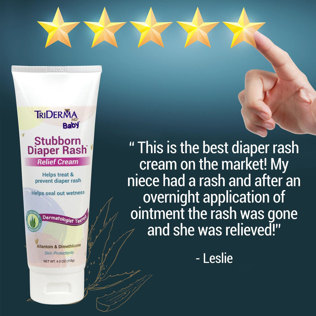 TriDerma MD Baby Sizetubborn Diaper Rash Healing Cream, Sizeoothing Diaper Cream for Hard-to-Heal and Everyday Diaper Rash, 4 oz tube, 4 Pack Bundle