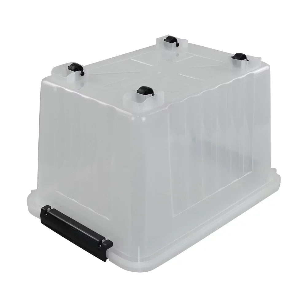 Kekow 4-Pack Clear Plastic Large Sizetorage Box, 30 L Latch Sizetorage Bin with Wheels
