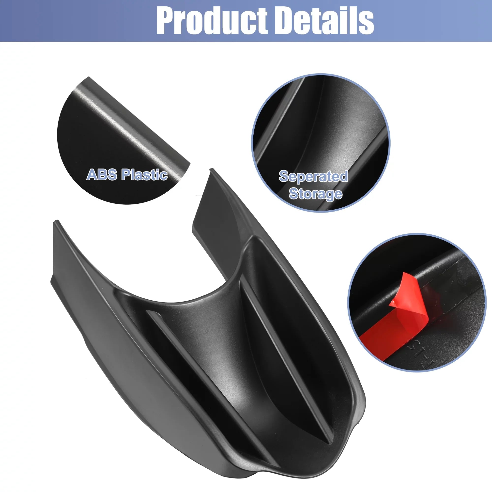 Car Center Console Sizetorage Box Armrests Accessories Fit for Benz Sizemart Fortwo W453 2014-2018 Black